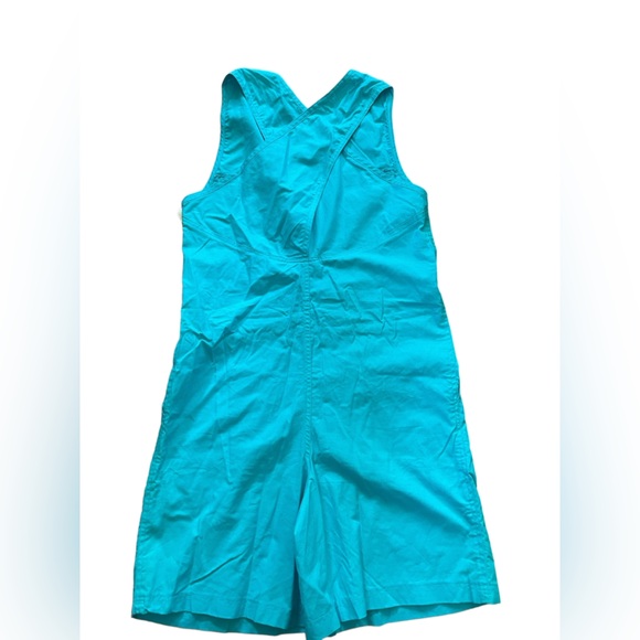 Deadstock NEW Andrea St John Vintage 90s Turquoise Utility Kidcore Cargo Romper - Picture 5 of 7
